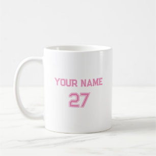 Sportnaam en -nummer gepersonaliseerd koffiemok
