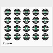 Sportnaam, Team en Nummer Design Ronde Sticker (Vel)