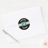 Sportnaam, Team en Nummer Design Ronde Sticker (Envelop)