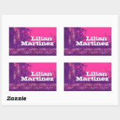 Sportnaam voor tieners paarse roze ID-sticker Rechthoekige Sticker (Vel)