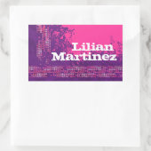 Sportnaam voor tieners paarse roze ID-sticker Rechthoekige Sticker (Tas)