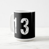 Sportnummer 13 koffiemok (Voorkant links)