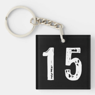Sportnummer 15 sleutelhanger