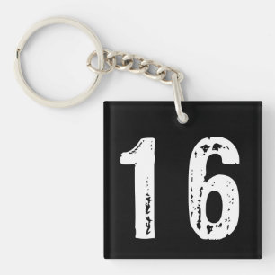 Sportnummer 16 sleutelhanger