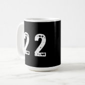 Sportnummer 22 koffiemok (Voorkant links)