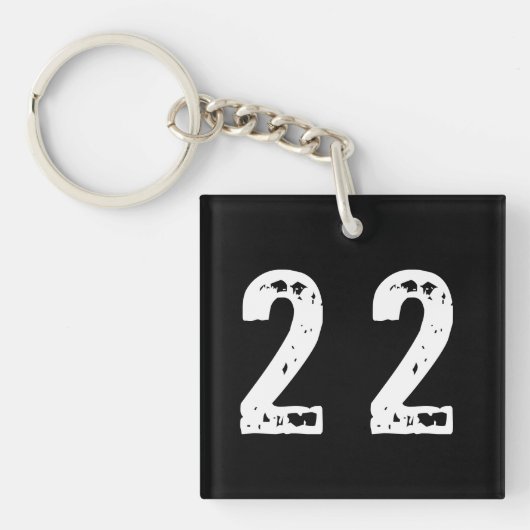 Sportnummer 22 sleutelhanger (voorkant)