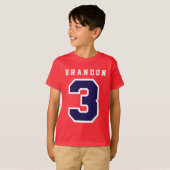 Sportnummer 3rd Birthday T-shirt RED A03 (Voorkant volledig)