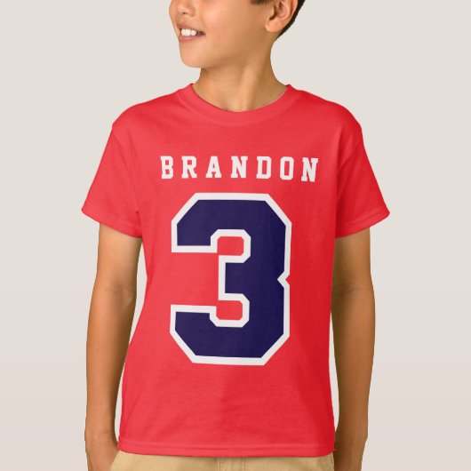 Sportnummer 3rd Birthday T-shirt RED A03 (Voorkant)