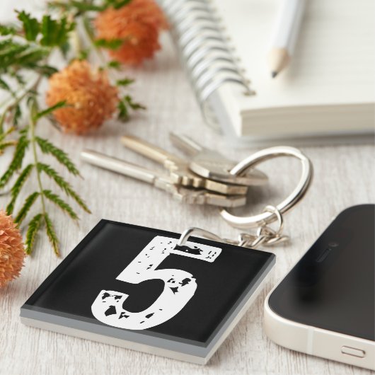 Sportnummer 5 sleutelhanger (Voorkant Rechts)