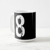 Sportnummer 8 koffiemok (Voorkant links)