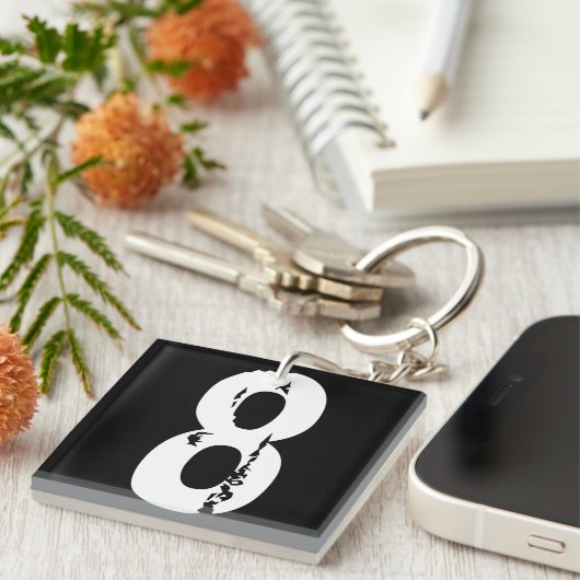 Sportnummer 8 sleutelhanger (Voorkant Rechts)