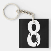 Sportnummer 8 sleutelhanger (voorkant)