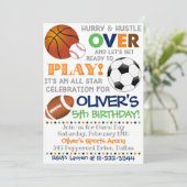 Sportpartij Uitnodiging sport Birthday Sport (Staand voorkant)