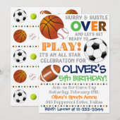 Sportpartij Uitnodiging sport Birthday Sport (Voorkant / Achterkant)