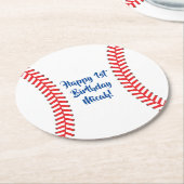 Sportpartij voor honkbal ronde kartonnen onderzetter (Gebogen)