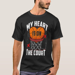 Sportpassie Mijn hart ligt op de rechtbank van Bas T-shirt