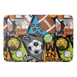 Sportpatroon met ballen badmat