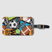 Sportpatroon met ballen bagagelabel (Voorkant (horizontaal))