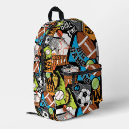 Sportpatroon met ballen bedrukte rugzak