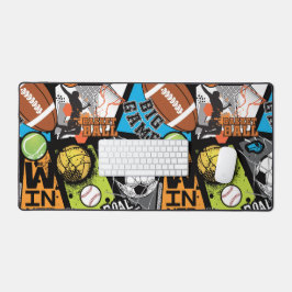 Sportpatroon met ballen bureaumat