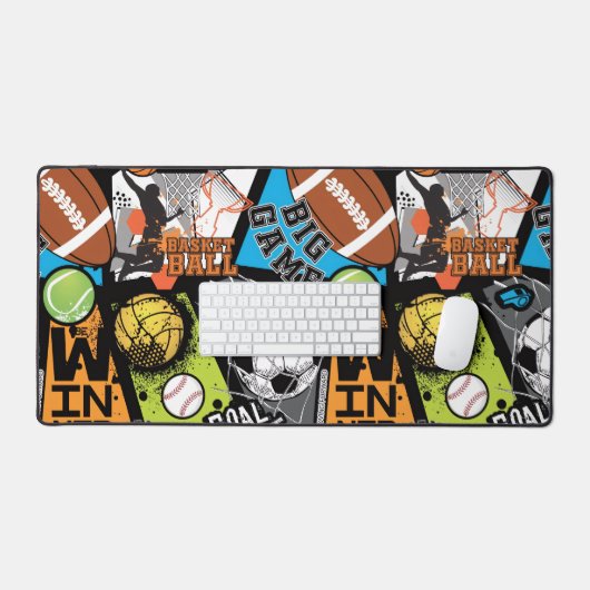 Sportpatroon met ballen bureaumat (Keyboard & Muis)