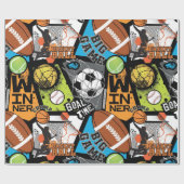Sportpatroon met ballen cadeaupapier (Vlak)