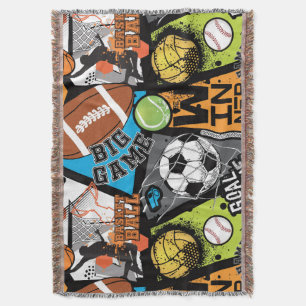 Sportpatroon met ballen deken