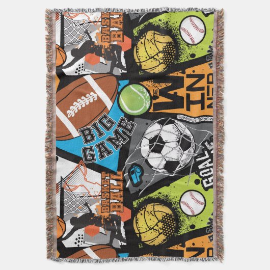 Sportpatroon met ballen deken (Voorkant Verticaal)
