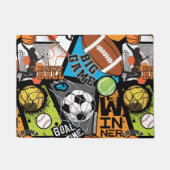 Sportpatroon met ballen deurmat (Voorkant)