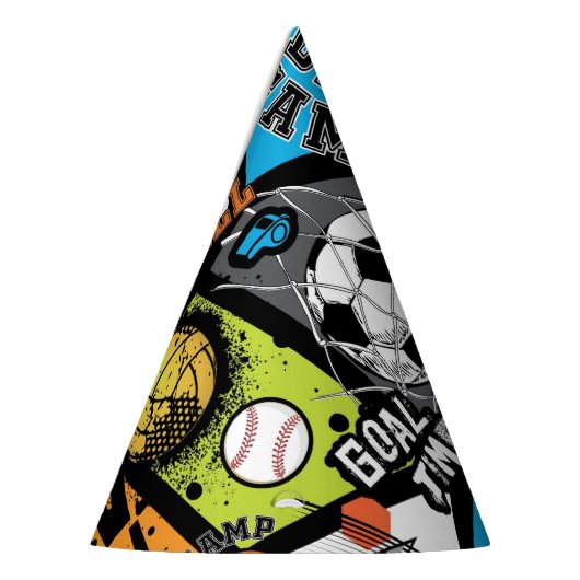 Sportpatroon met ballen feesthoedjes (Links)