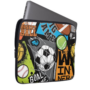 Sportpatroon met ballen laptop sleeve