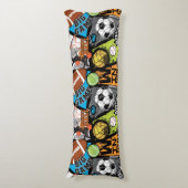 Sportpatroon met ballen lichaamskussen (Voorkant Verticaal)