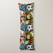 Sportpatroon met ballen lichaamskussen (Achterkant (Verticaal))