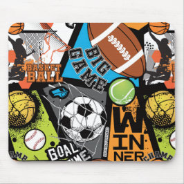 Sportpatroon met ballen muismat