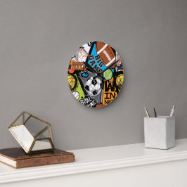 Sportpatroon met ballen ronde klok