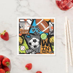 Sportpatroon met ballen servet