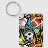 Sportpatroon met ballen sleutelhanger (Voorkant)