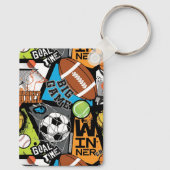 Sportpatroon met ballen sleutelhanger (Achterkant)