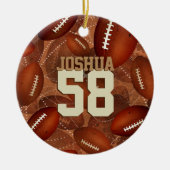 Sportpatroon Voetbalz, zijn naam jersey nummer Keramisch Ornament (Voorkant)