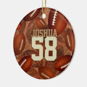 Sportpatroon Voetbalz, zijn naam jersey nummer Keramisch Ornament (Links)