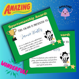 Sportprijs sportsmanship klasse certificaat