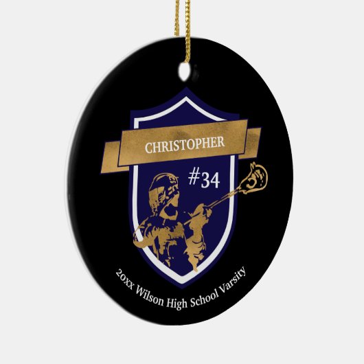 Sportprijs voor Lacrosse Player Team Keramisch Ornament (Rechts)