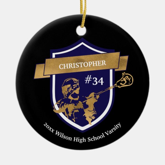 Sportprijs voor Lacrosse Player Team Keramisch Ornament (Voorkant)