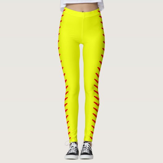Sportprogramma's voor Softball-flessenhals Leggings (Voorkant)