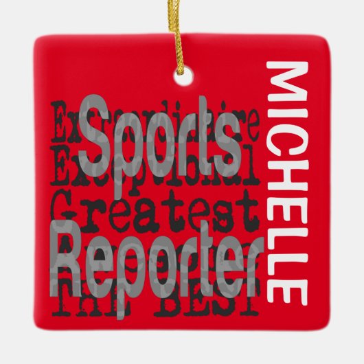 Sportreporter Extraordinaire CUSTOM Keramisch Ornament (Voorkant)