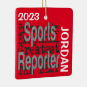 Sportreporter Extraordinaire CUSTOM Keramisch Ornament (Rechts)