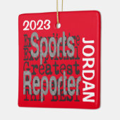 Sportreporter Extraordinaire CUSTOM Keramisch Ornament (Links)