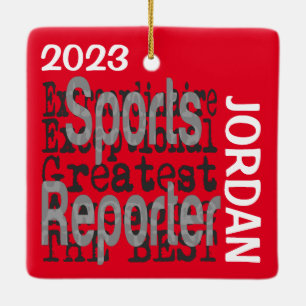 Sportreporter Extraordinaire CUSTOM Keramisch Ornament