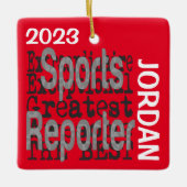 Sportreporter Extraordinaire CUSTOM Keramisch Ornament (Voorkant)