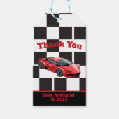 Sportret met auto-opkomst cadeaulabel (Voorkant)
